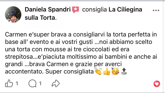 Recensione Facebook Daniela Spandri